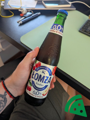 Prezentacja Łomża radler bezalkoholowy jabłko & wiśnia