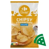 Widok z przodu na Classic Chipsy PŁASKIE solone 170g
