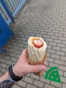 Widok z góry na Hot-dog bekon-ser