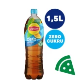 Widok z przodu na LIPTON ICE TEA ZERO Napój o smaku cytrynowym z ekstraktem z czarnej herbaty bez cukru 1.5 L