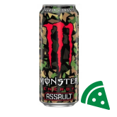 Widok z przodu na MONSTER Assault Gazowany napój energetyczny 500 ml