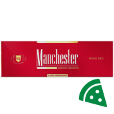 Widok z przodu na Papierosy Manchester Royal Red King Size Round Corner opakowanie zbiorcze 200 szt (10 paczek po 20 szt)