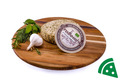 Prezentacja Ser podpuszczkowy z mleka niepasteryzowanego w otoczce ziołowej