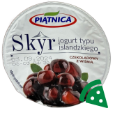 Widok z góry na Skyr jogurt typu islandzkiego - Smak Czekoladowy z Wiśnią